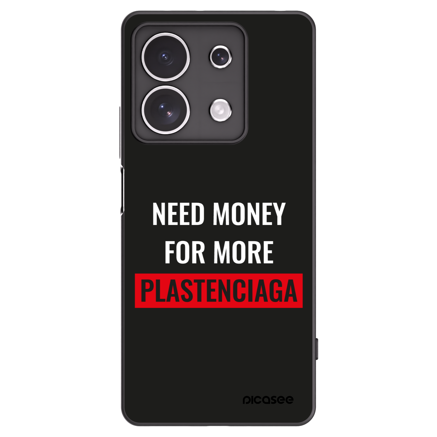 Picasee Xiaomi Redmi Note 13 4G Hülle - Schwarzes Silikon - More PLASTENCIAGA