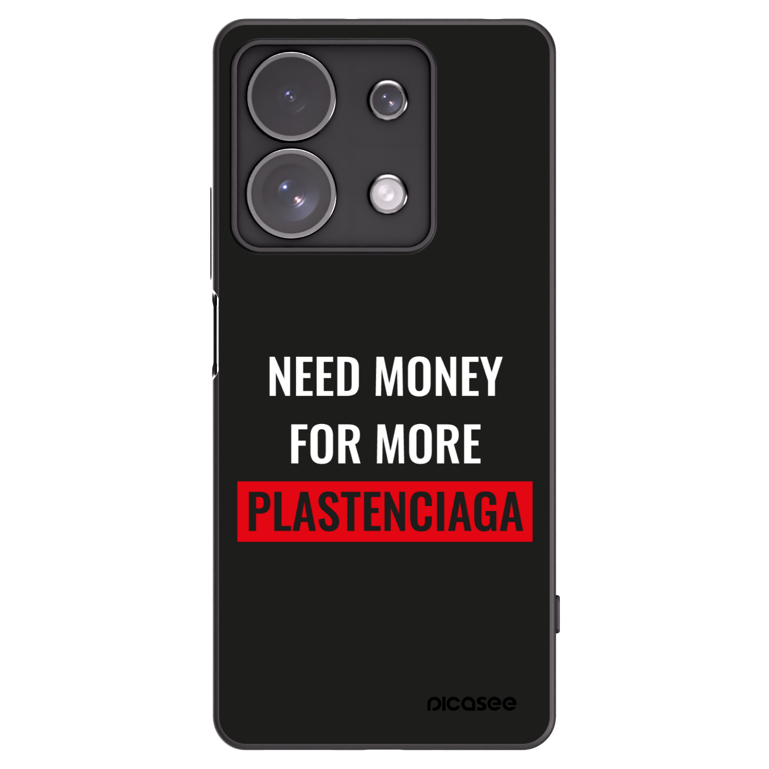Picasee Xiaomi Redmi Note 13 Pro 4G Hülle - Schwarzes Silikon - More PLASTENCIAGA