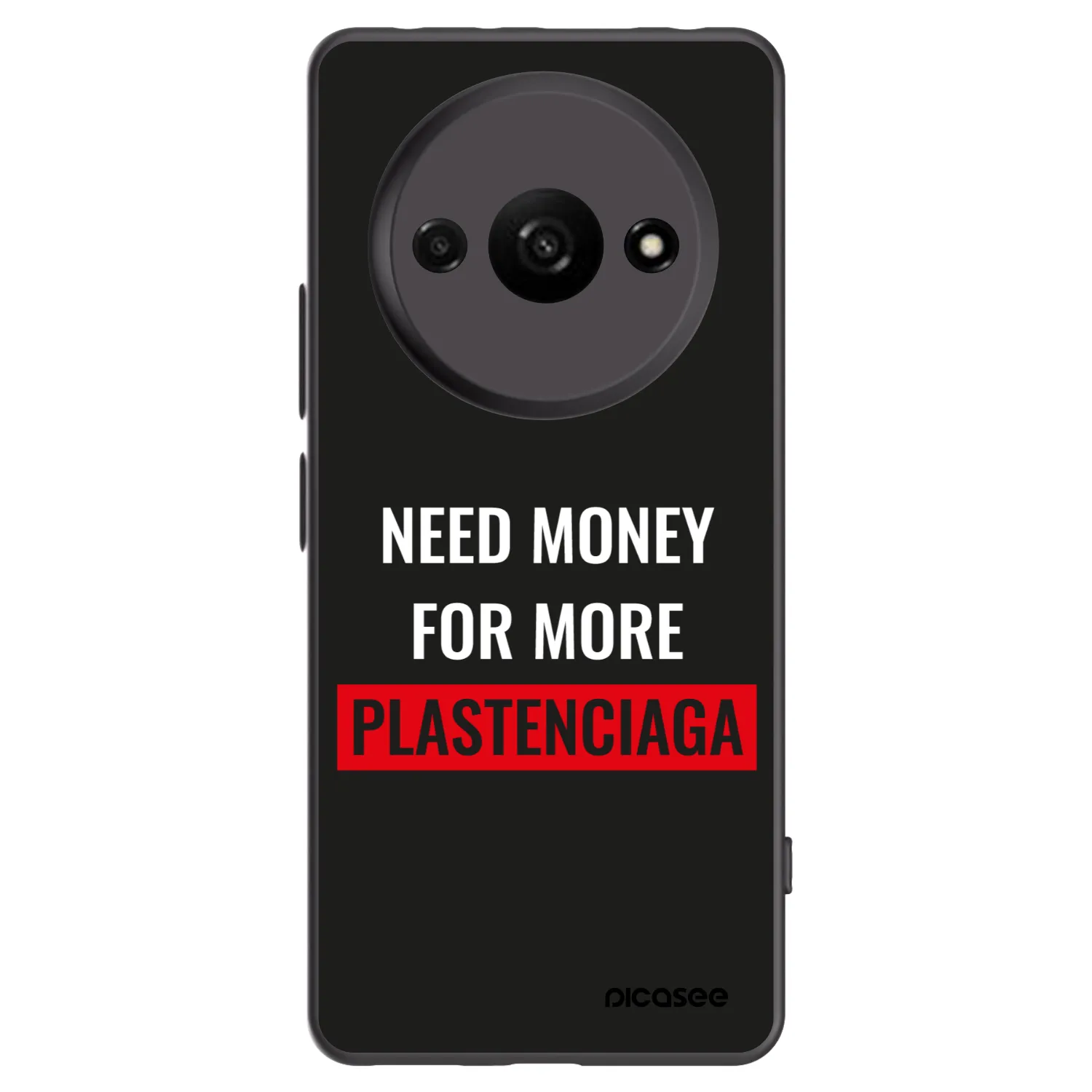Picasee Xiaomi Redmi A3 Hülle - Schwarzes Silikon - More PLASTENCIAGA