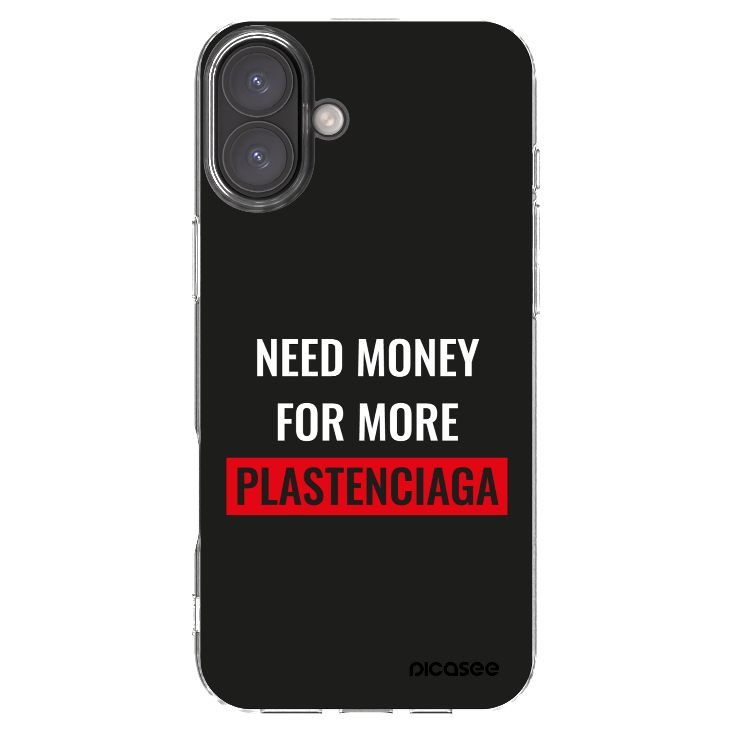 Picasee Apple iPhone 16 Plus Hülle - Transparentes Silikon - More PLASTENCIAGA