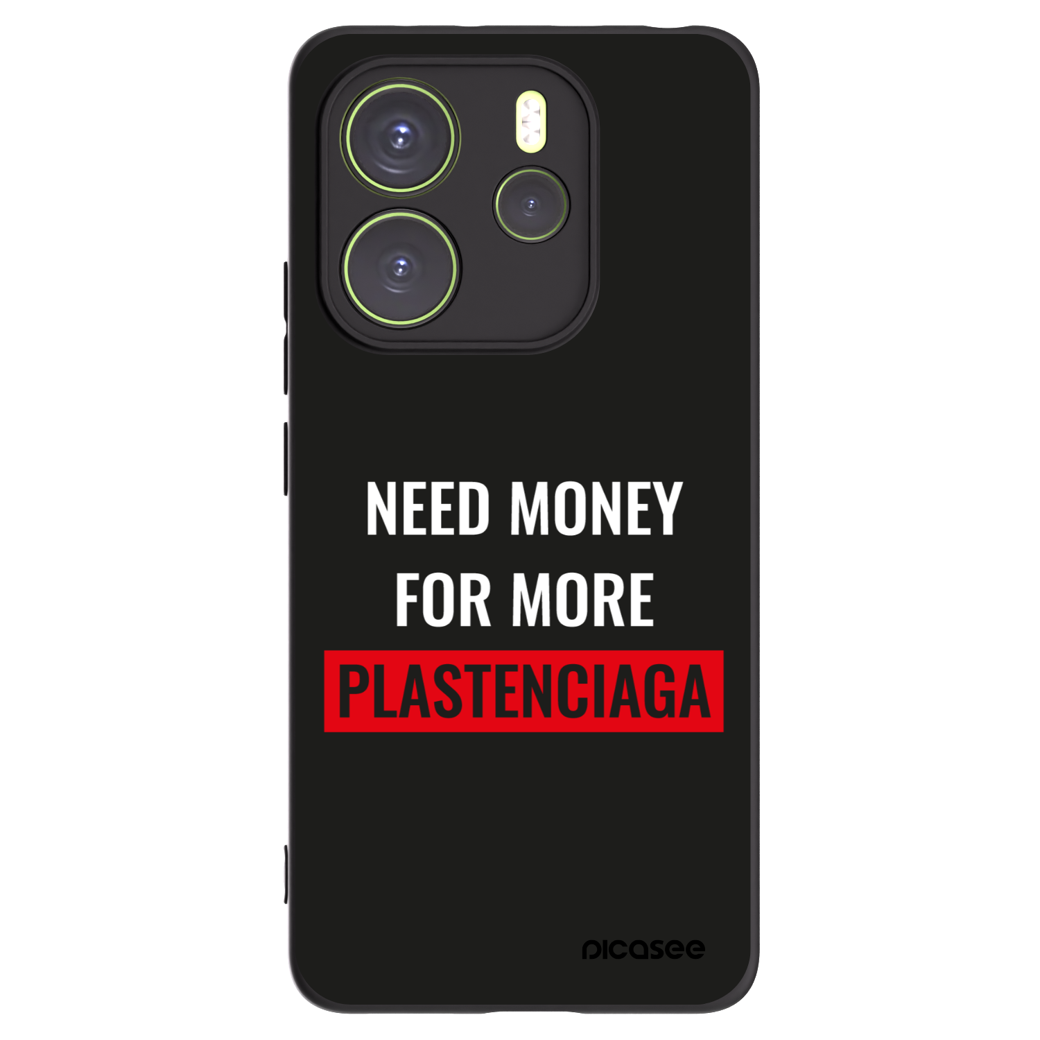 Picasee Xiaomi Redmi Note 14 4G Hülle - Schwarzes Silikon - More PLASTENCIAGA