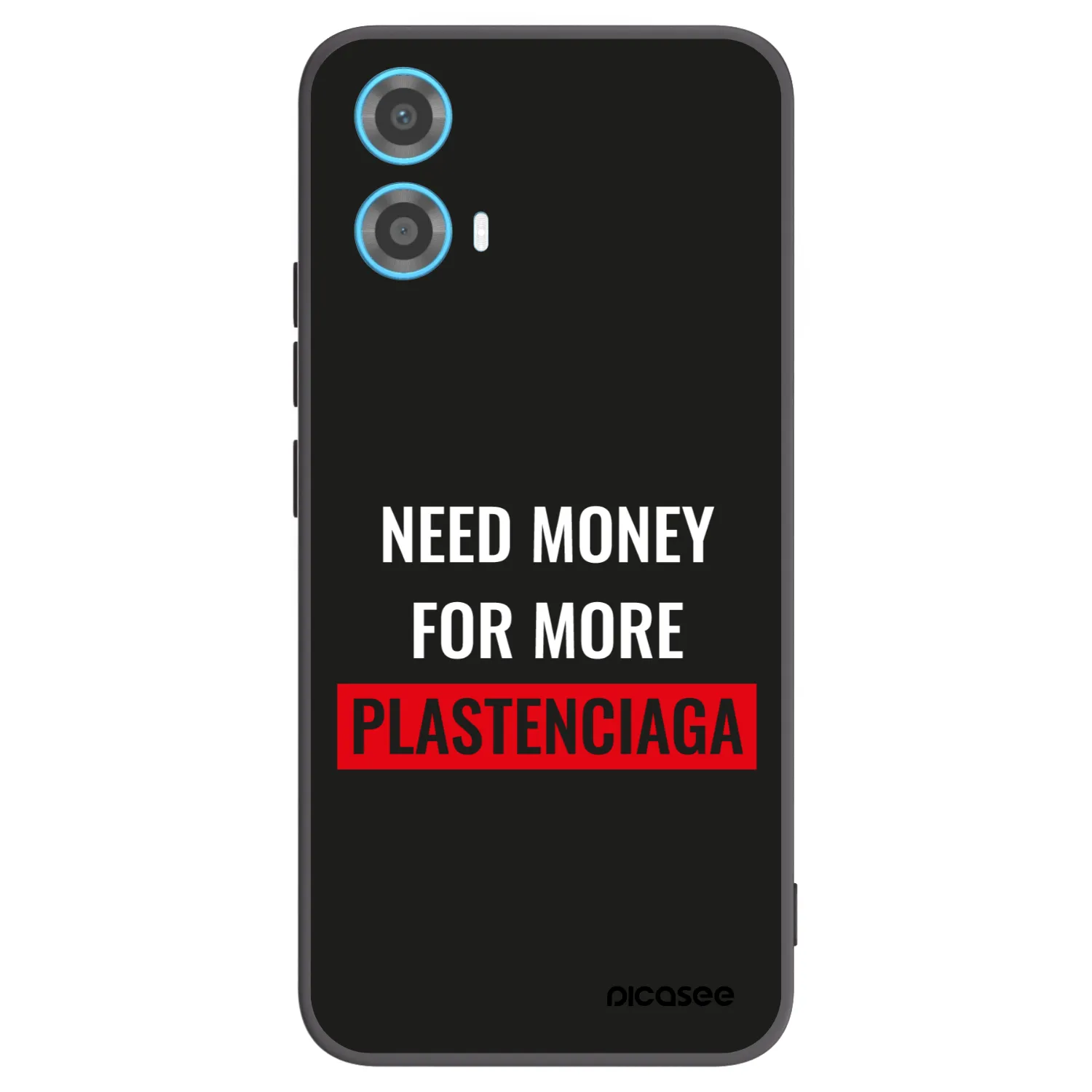 Picasee Motorola Moto G34 5G Hülle - Schwarzes Silikon - More PLASTENCIAGA