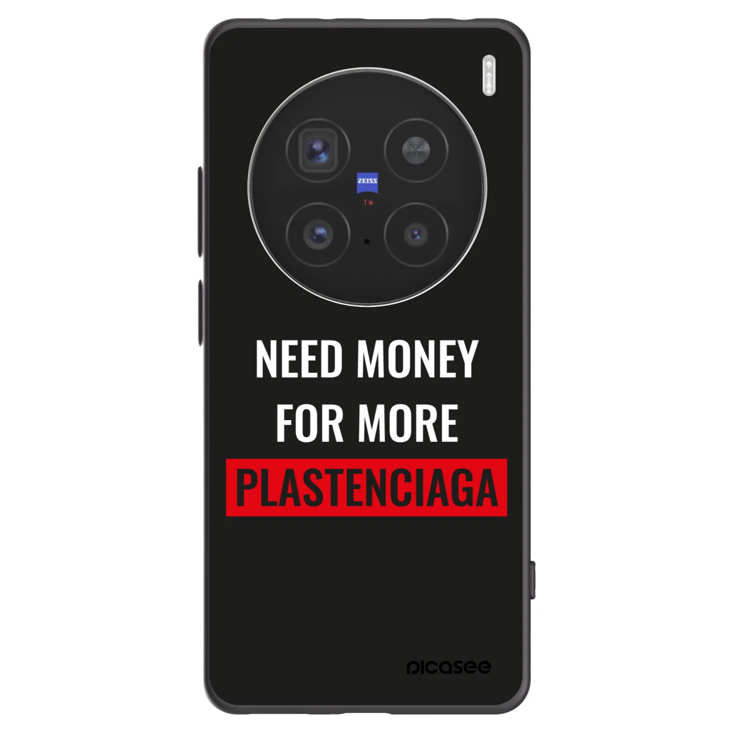 Picasee Vivo X200 Pro Hülle - Schwarzes Silikon - More PLASTENCIAGA