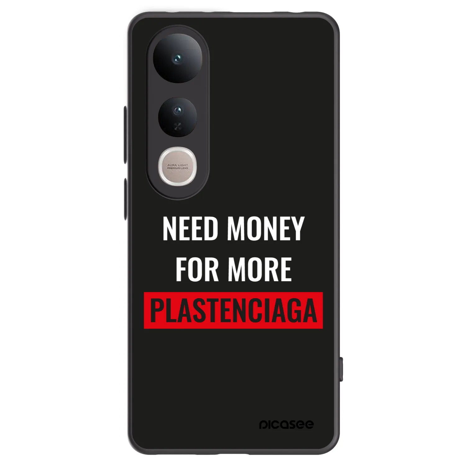 Picasee Vivo V50 Lite 5G Hülle - Schwarzes Silikon - More PLASTENCIAGA