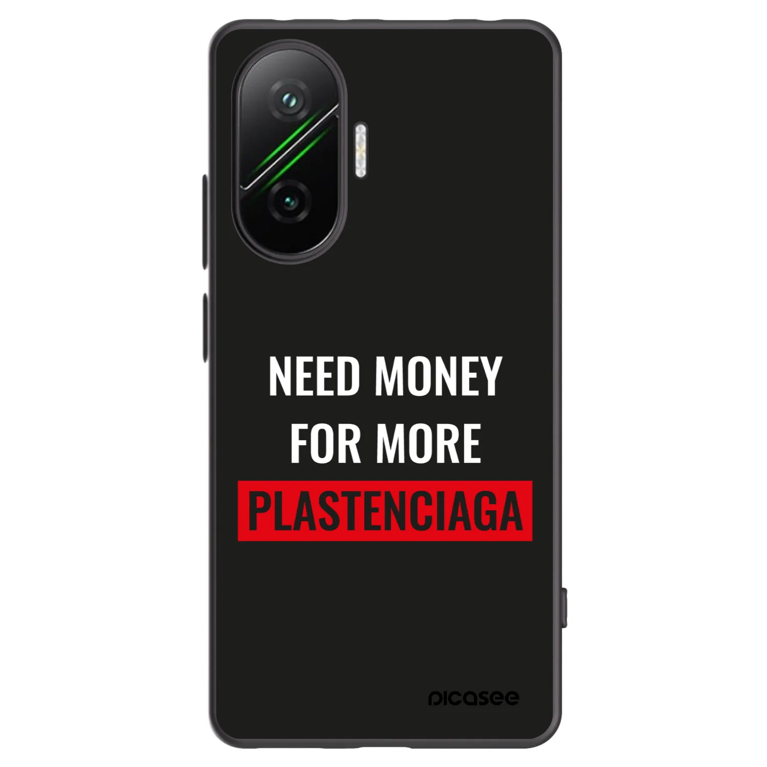 Picasee Xiaomi Poco F7 5G Hülle - Schwarzes Silikon - More PLASTENCIAGA