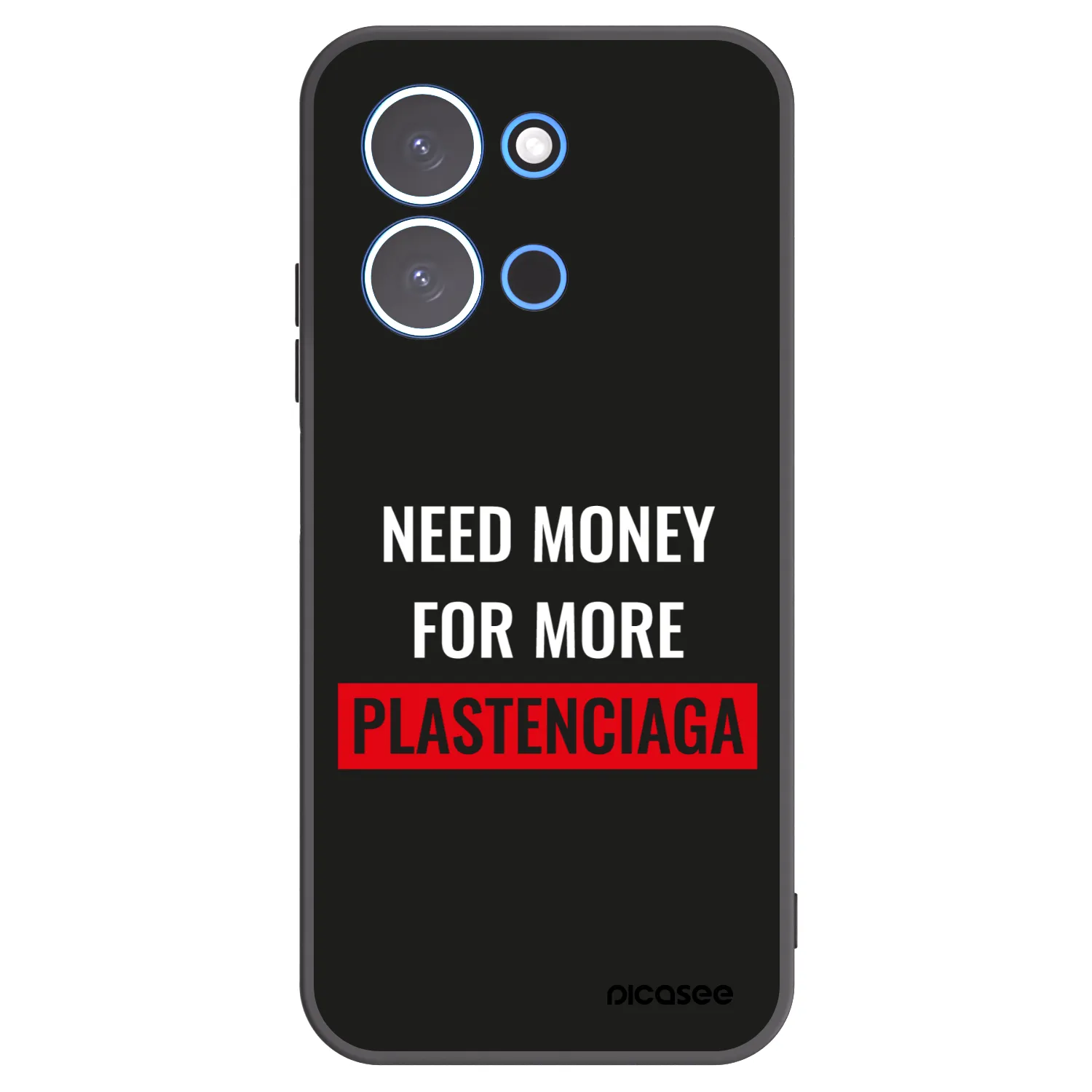 Picasee Xiaomi Redmi 15C 4G Hülle - Schwarzes Silikon - More PLASTENCIAGA