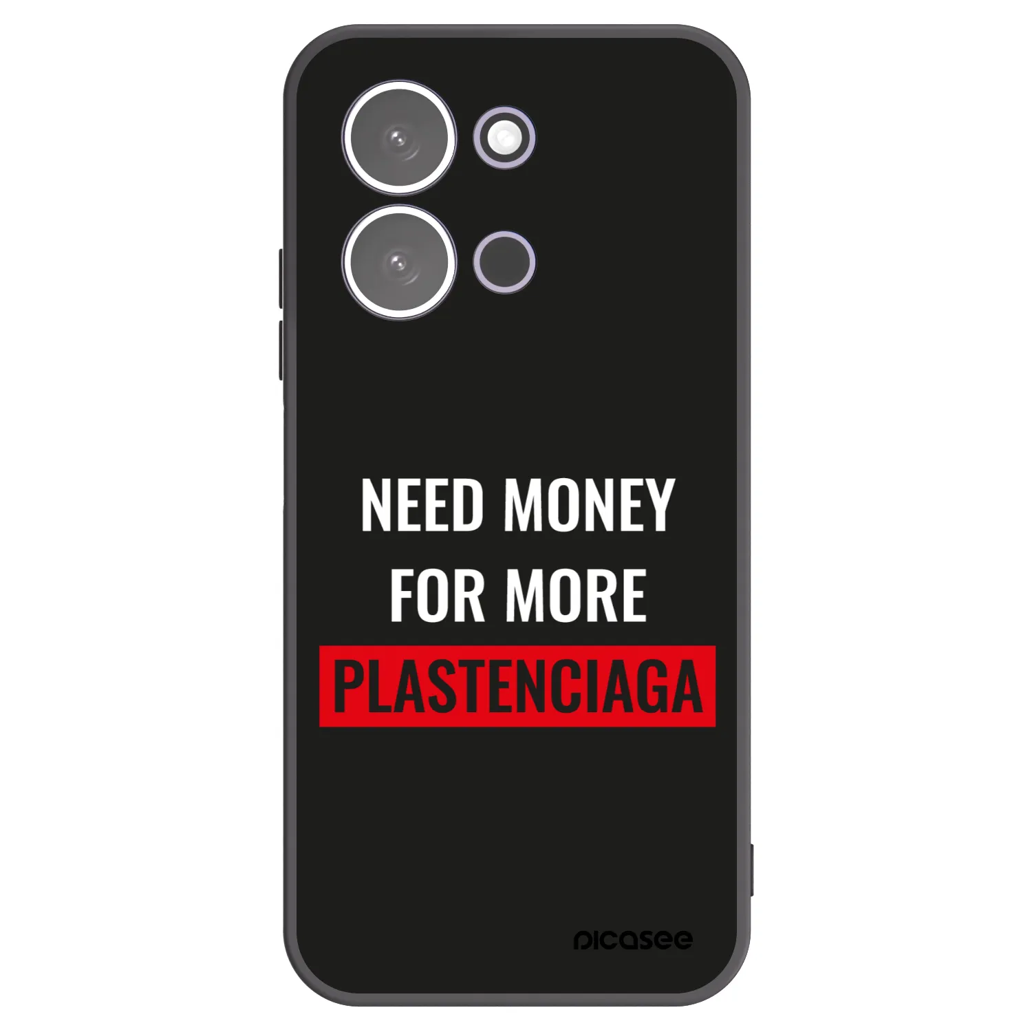 Picasee Xiaomi Redmi 15C 5G Hülle - Schwarzes Silikon - More PLASTENCIAGA