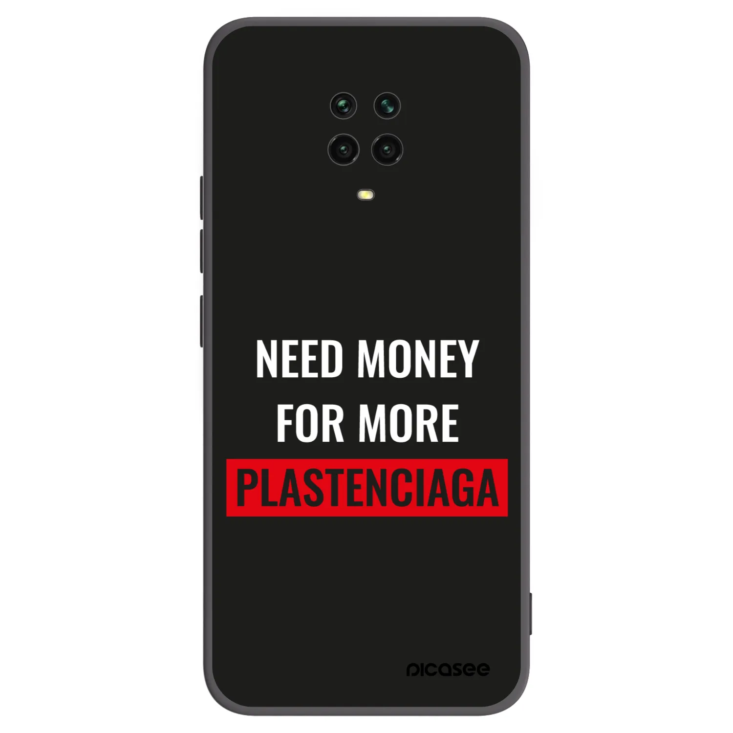 Picasee Xiaomi Redmi Note 9S Hülle - Schwarzes Silikon - More PLASTENCIAGA