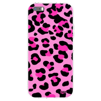 Picasee Apple iPhone 5/5S/SE Hülle - Transparentes Silikon - Pink Tiger