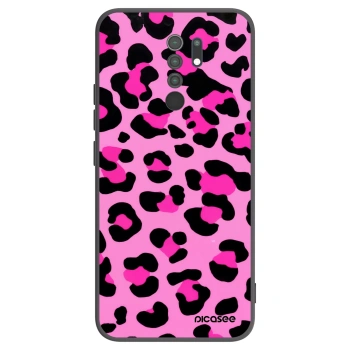 Picasee Xiaomi Redmi 9 Hülle - Schwarzes Silikon - Pink Tiger