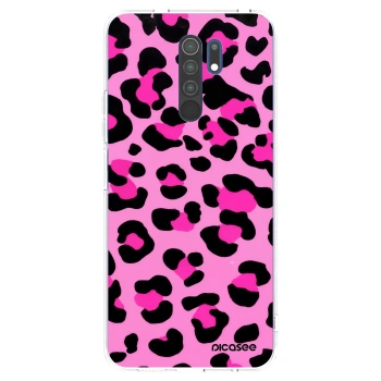 Picasee Xiaomi Redmi 9 Hülle - Transparentes Silikon - Pink Tiger