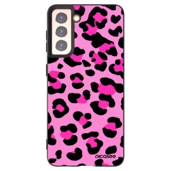 Picasee Samsung Galaxy S21 5G G991B Hülle - Schwarzes Silikon - Pink Tiger
