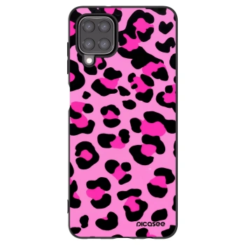 Picasee Samsung Galaxy A12 A125F Hülle - Schwarzes Silikon - Pink Tiger