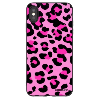 Picasee Apple iPhone XS Max Hülle - Schwarzes Silikon - Pink Tiger