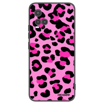 Picasee Vivo Y33s Hülle - Schwarzes Silikon - Pink Tiger