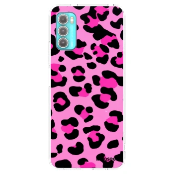 Picasee Motorola Moto G60 Hülle - Transparentes Silikon - Pink Tiger