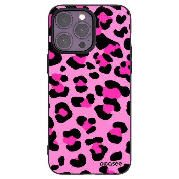 Picasee Apple iPhone 14 Pro Max Hülle - Schwarzes Silikon - Pink Tiger