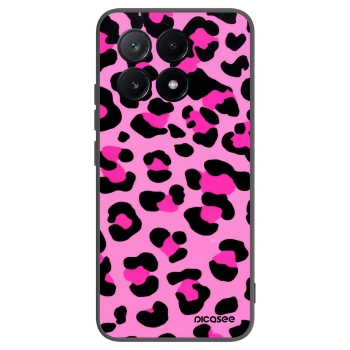 Picasee Xiaomi Poco X6 Pro Hülle - Schwarzes Silikon - Pink Tiger