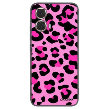 Picasee Motorola Moto G85 Hülle - Schwarzes Silikon - Pink Tiger