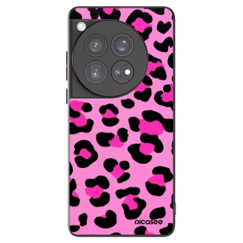 Picasee OnePlus 12 5G Hülle - Schwarzes Silikon - Pink Tiger