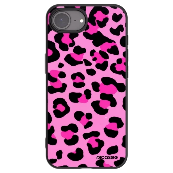 Picasee Apple iPhone 16e Hülle - Schwarzes Silikon - Pink Tiger
