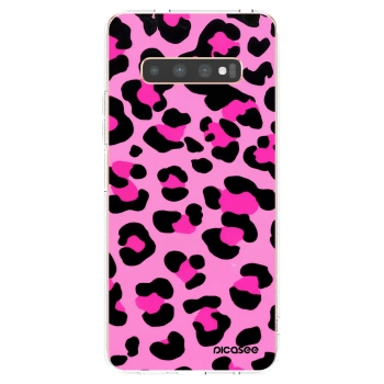 Picasee Samsung Galaxy S10 Plus G975 Hülle - Transparentes Silikon - Pink Tiger