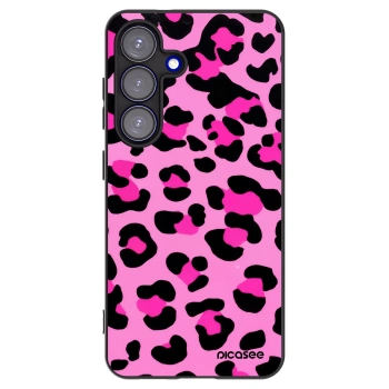 Picasee Samsung Galaxy S25 5G Hülle - Schwarzes Silikon - Pink Tiger