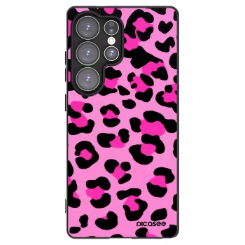 Picasee Samsung Galaxy S25 Ultra 5G Hülle - Schwarzes Silikon - Pink Tiger