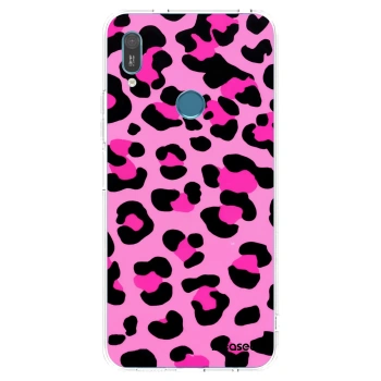 Picasee Huawei Y6 2019 Hülle - Transparentes Silikon - Pink Tiger