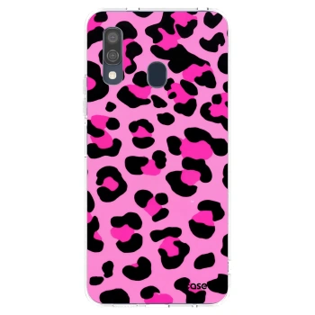 Picasee Samsung Galaxy A40 A405F Hülle - Transparentes Silikon - Pink Tiger