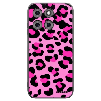 Picasee Motorola Moto G77 Hülle - Schwarzes Silikon - Pink Tiger
