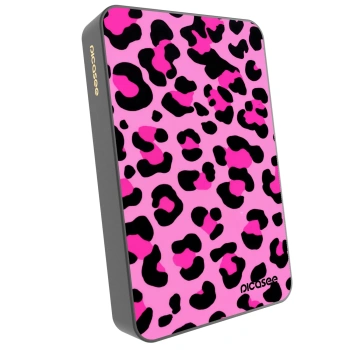 Picasee Powerbank mit MagSafe 10 000 mAh Grau - Pink Tiger