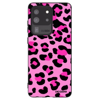 Picasee Samsung Galaxy S20 Ultra 5G G988F Hülle - Schwarzes Silikon - Pink Tiger
