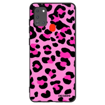 Picasee Samsung Galaxy A21s Hülle - Schwarzes Silikon - Pink Tiger