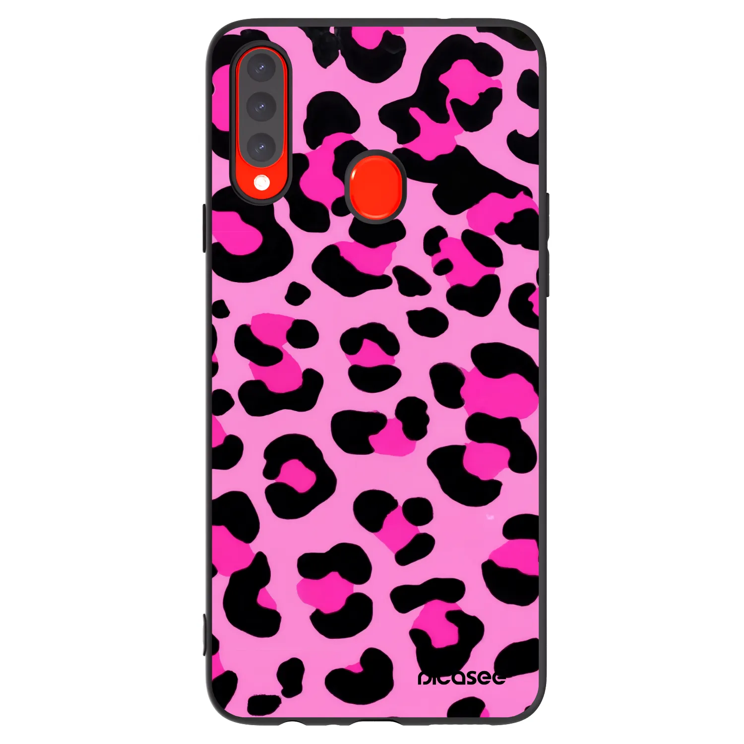 Picasee Samsung Galaxy A20s Hülle - Schwarzes Silikon - Pink Tiger