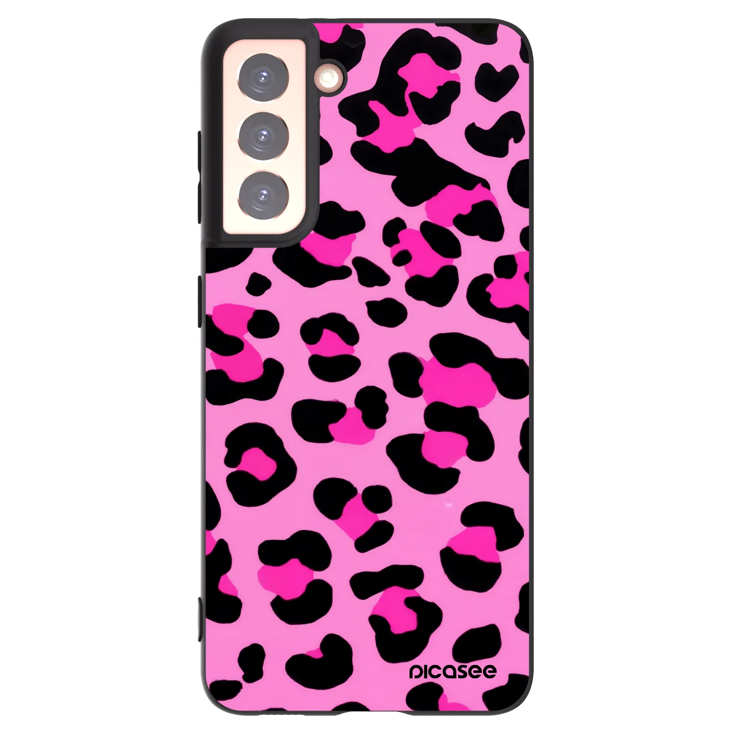 Picasee Samsung Galaxy S21 5G G991B Hülle - Schwarzes Silikon - Pink Tiger