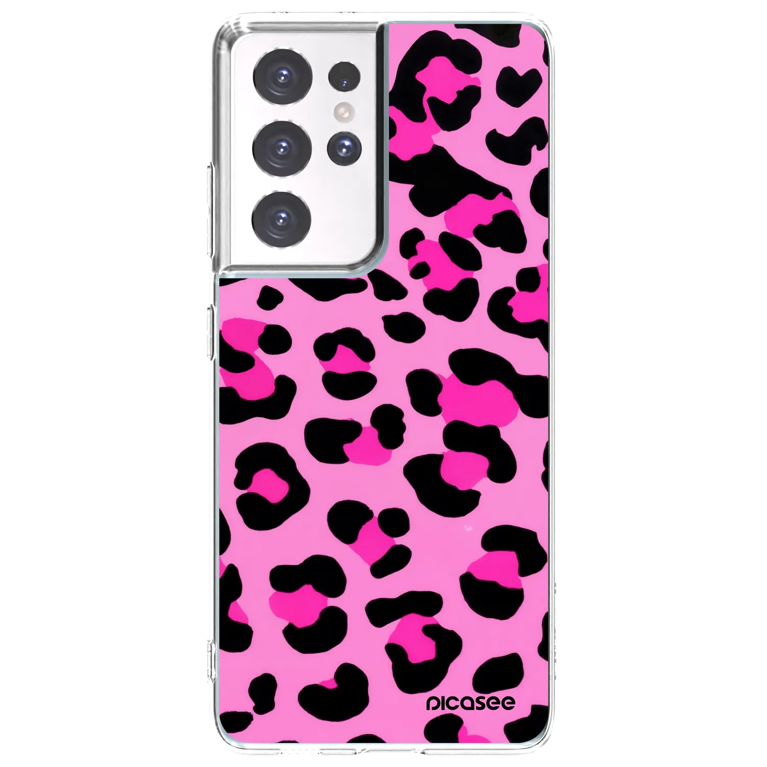 Picasee Samsung Galaxy S21 Ultra 5G G998B Hülle - Transparentes Silikon - Pink Tiger