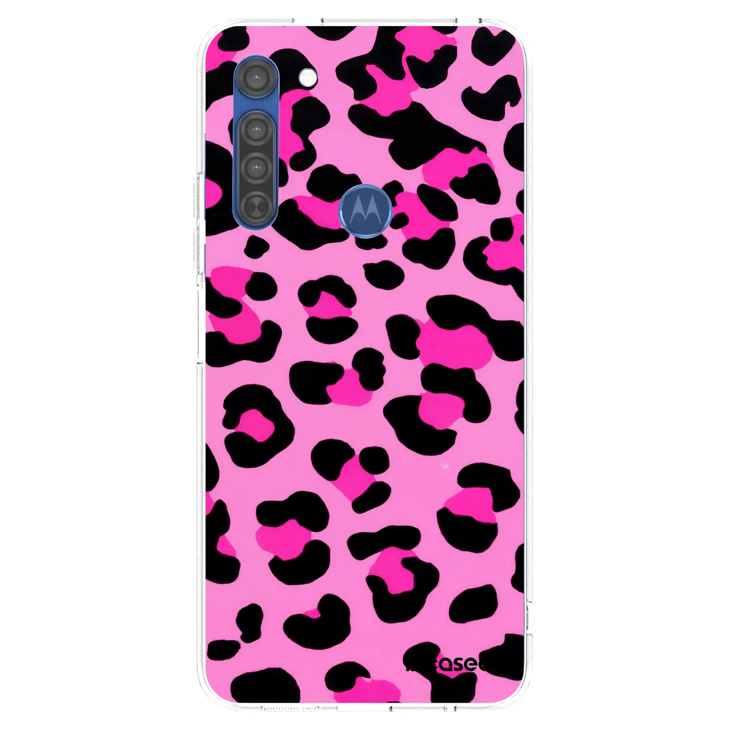 Picasee Motorola Moto G8 Hülle - Transparentes Silikon - Pink Tiger