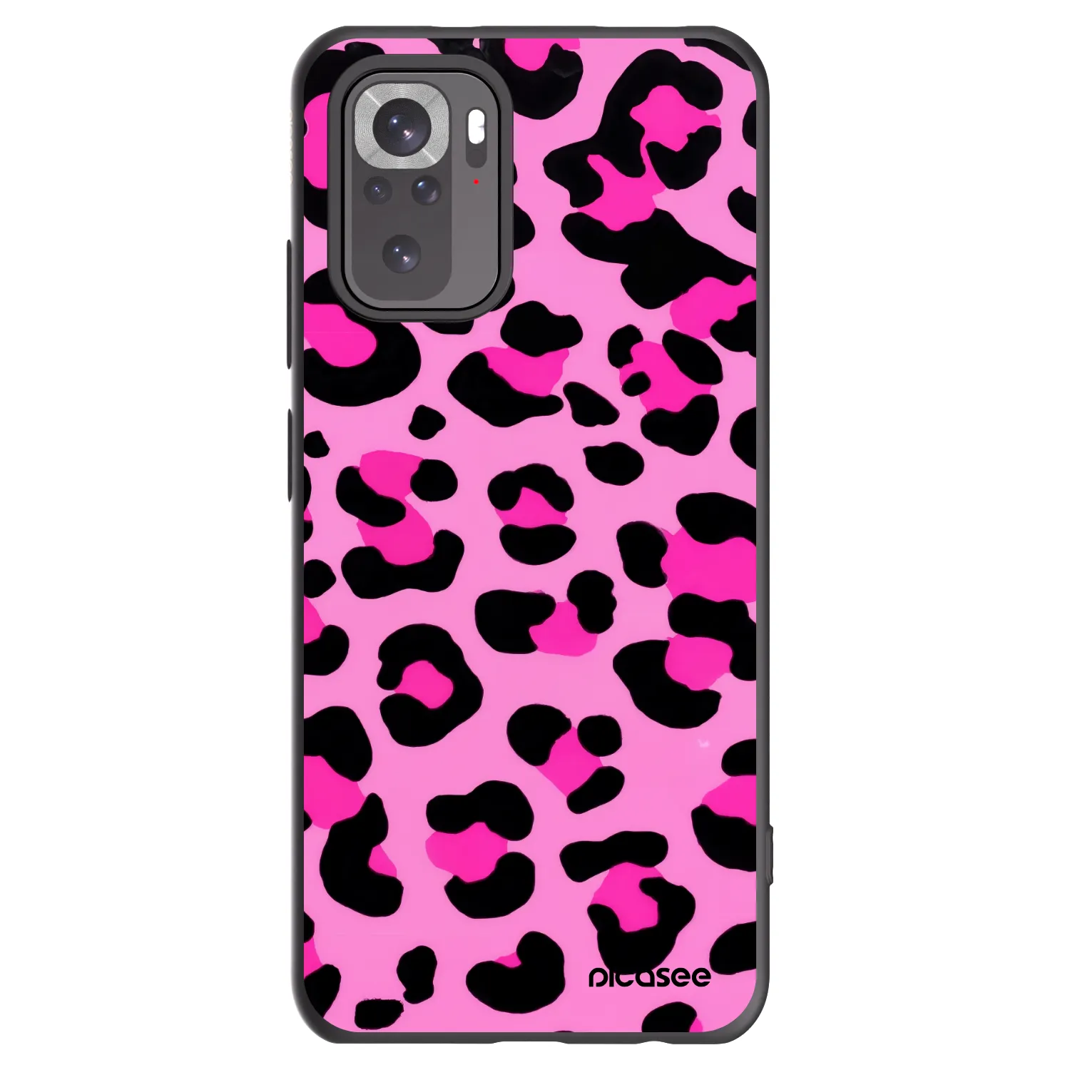 Picasee Xiaomi Redmi Note 10 Hülle - Schwarzes Silikon - Pink Tiger