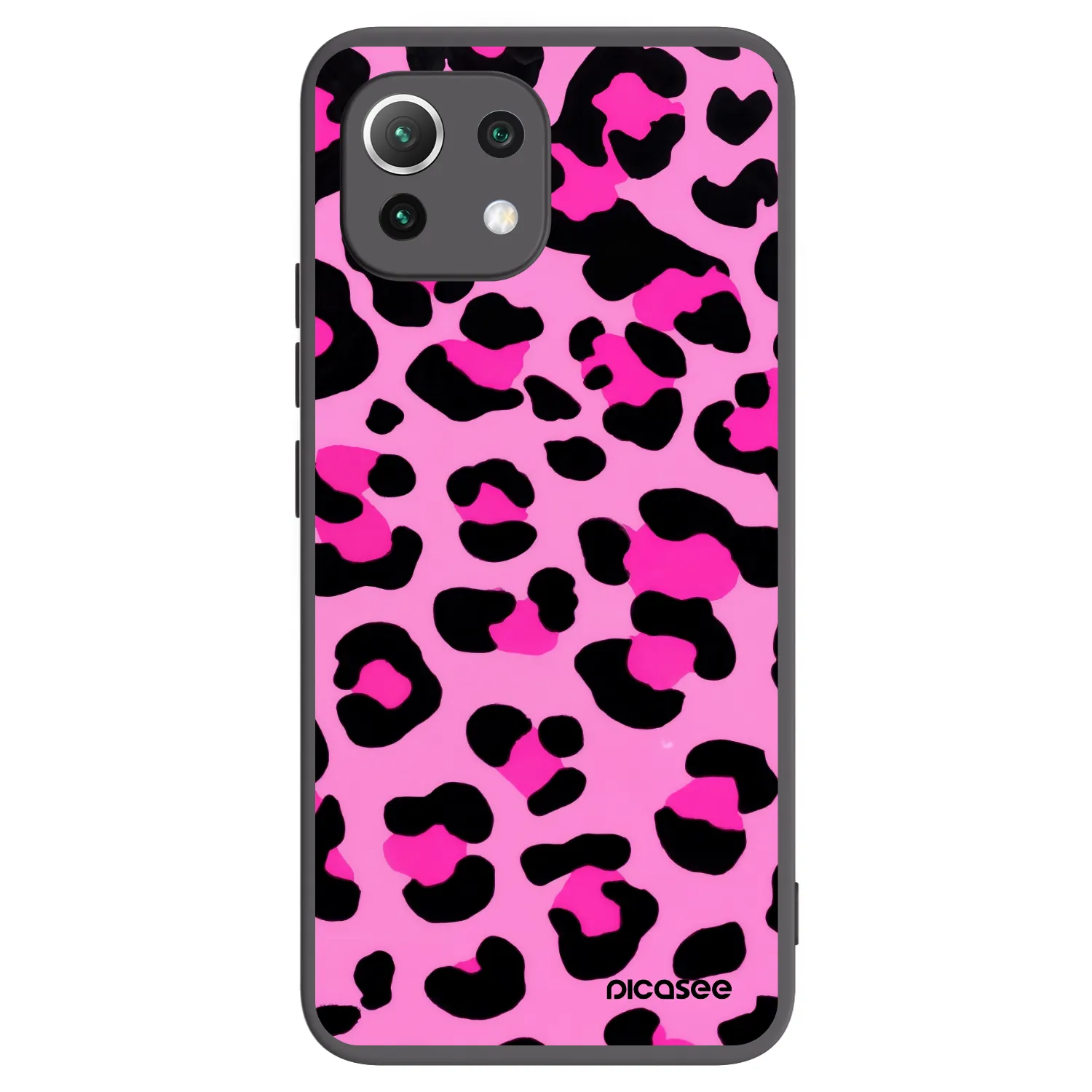 Picasee Xiaomi Mi 11 Lite Hülle - Schwarzes Silikon - Pink Tiger