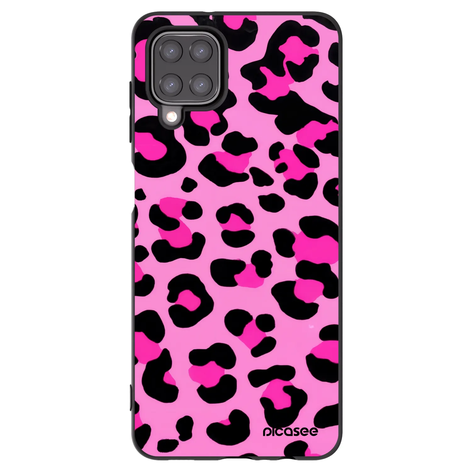 Picasee Samsung Galaxy M12 M127F Hülle - Schwarzes Silikon - Pink Tiger