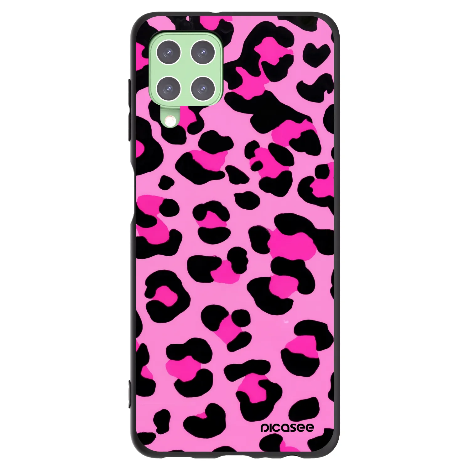 Picasee Samsung Galaxy A22 A225F 4G Hülle - Schwarzes Silikon - Pink Tiger