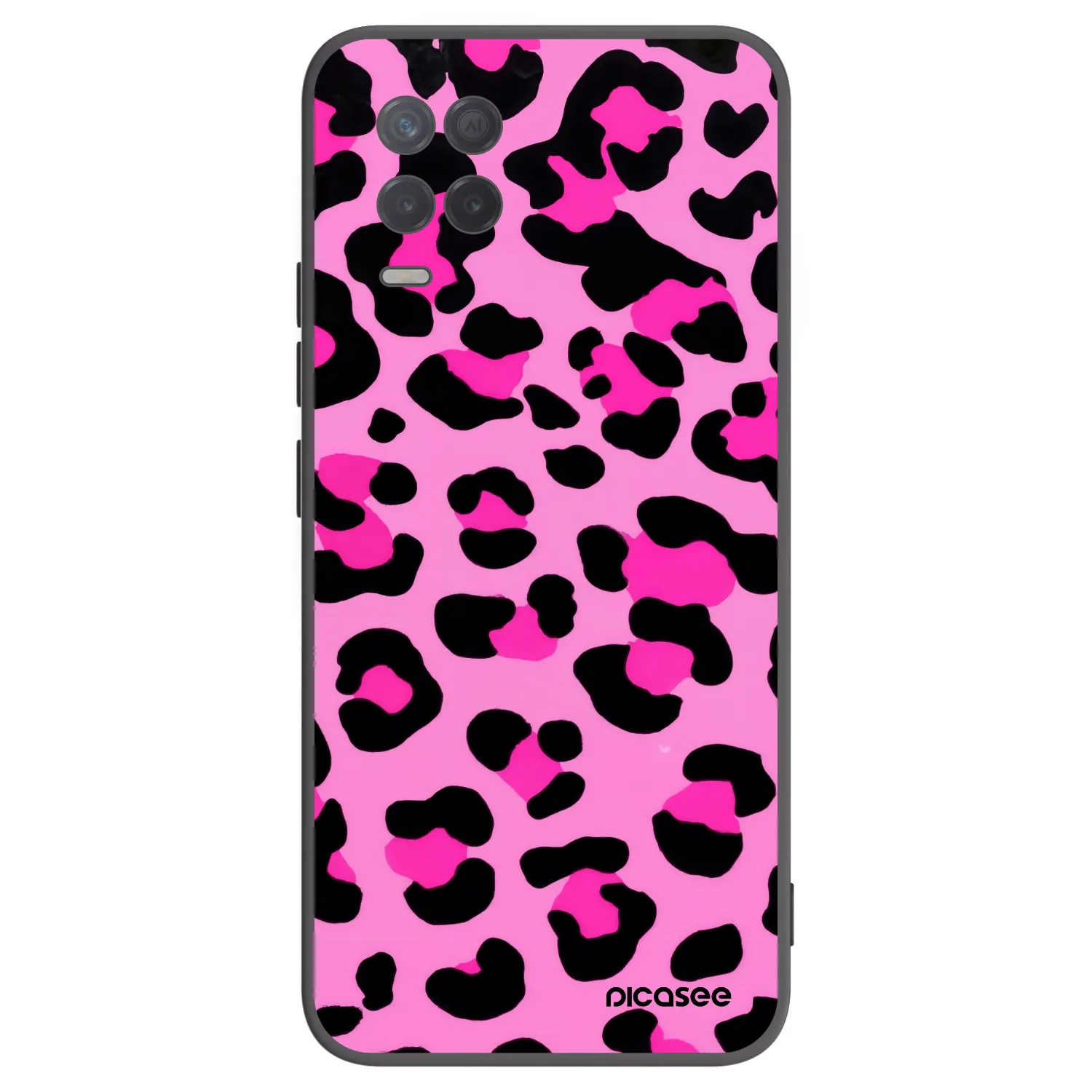 Picasee Realme 8 5G Hülle - Schwarzes Silikon - Pink Tiger