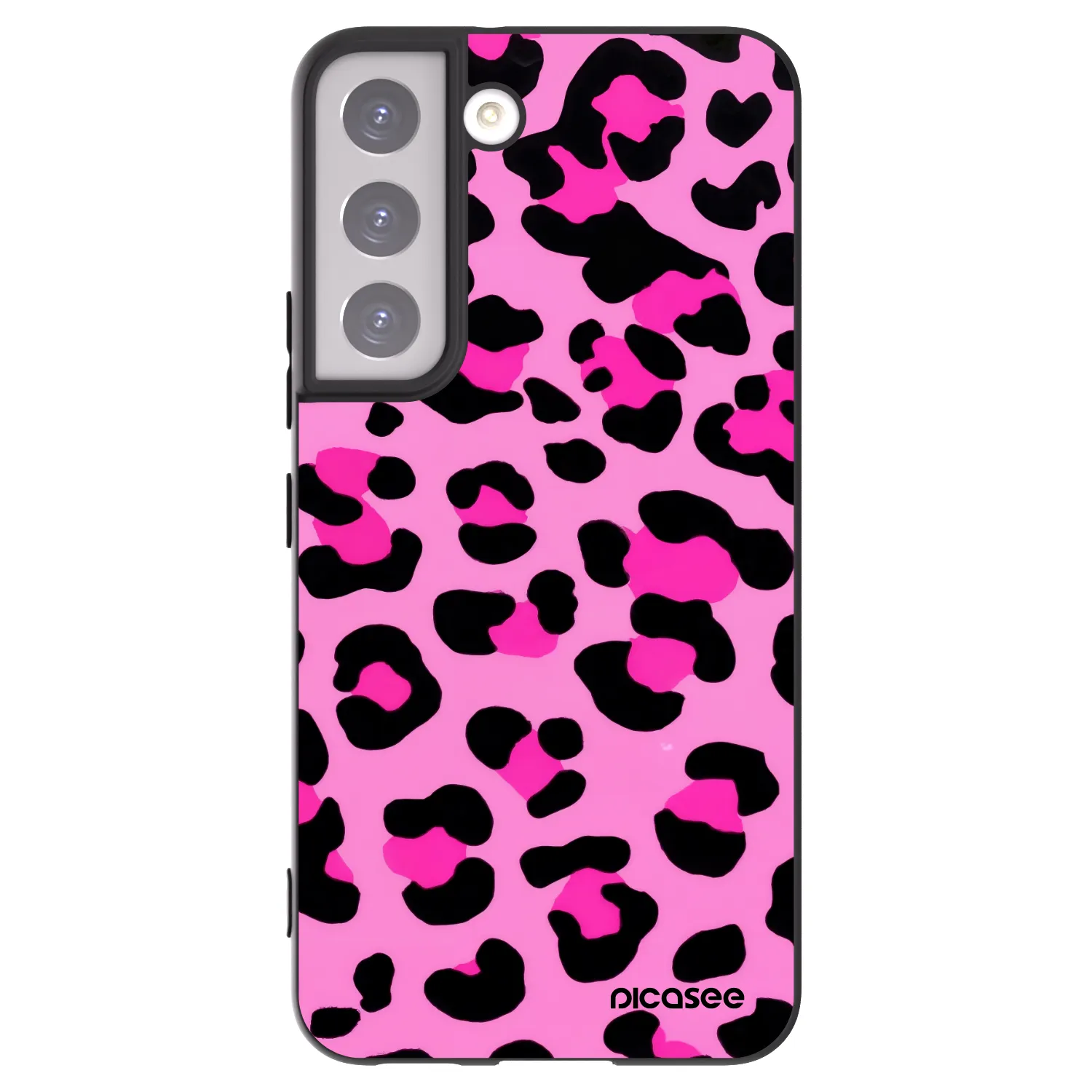 Picasee Samsung Galaxy S22 5G Hülle - Schwarzes Silikon - Pink Tiger