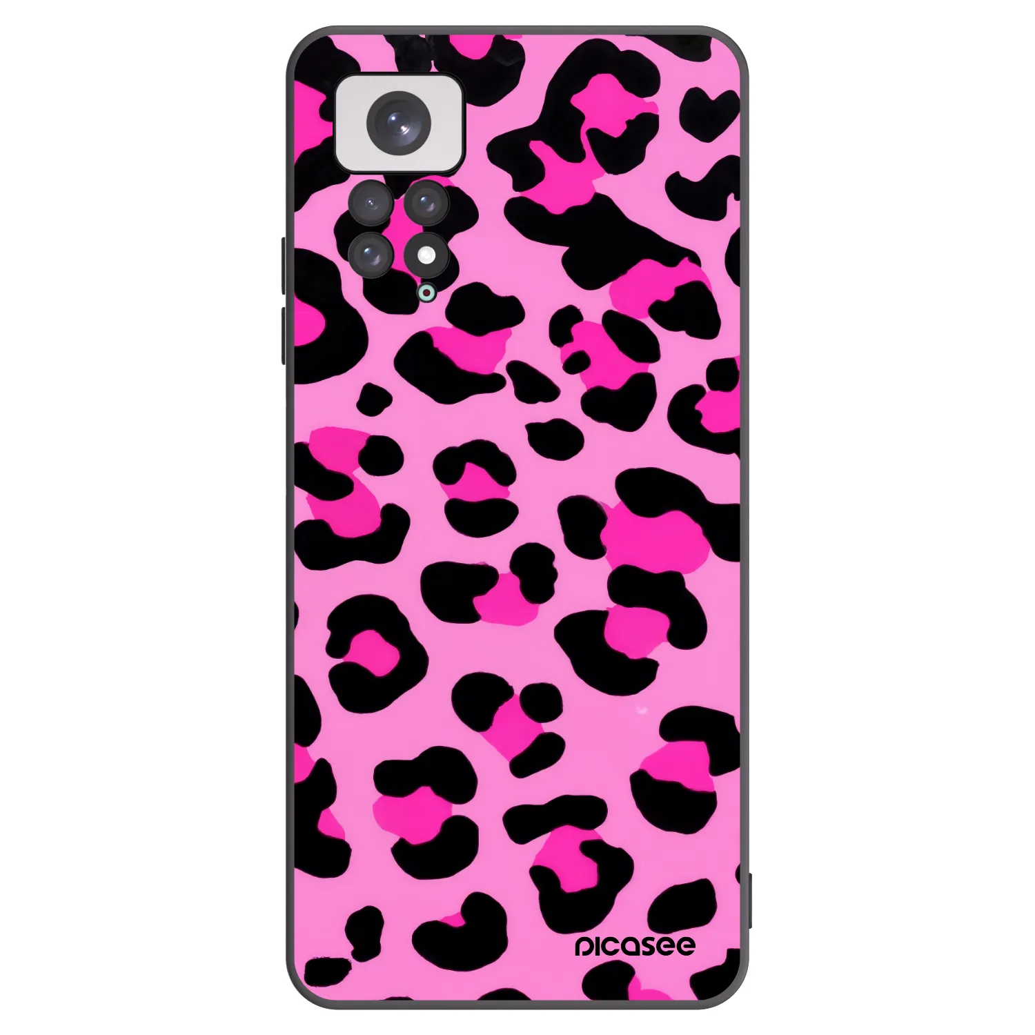 Picasee Xiaomi Redmi Note 11 Hülle - Schwarzes Silikon - Pink Tiger