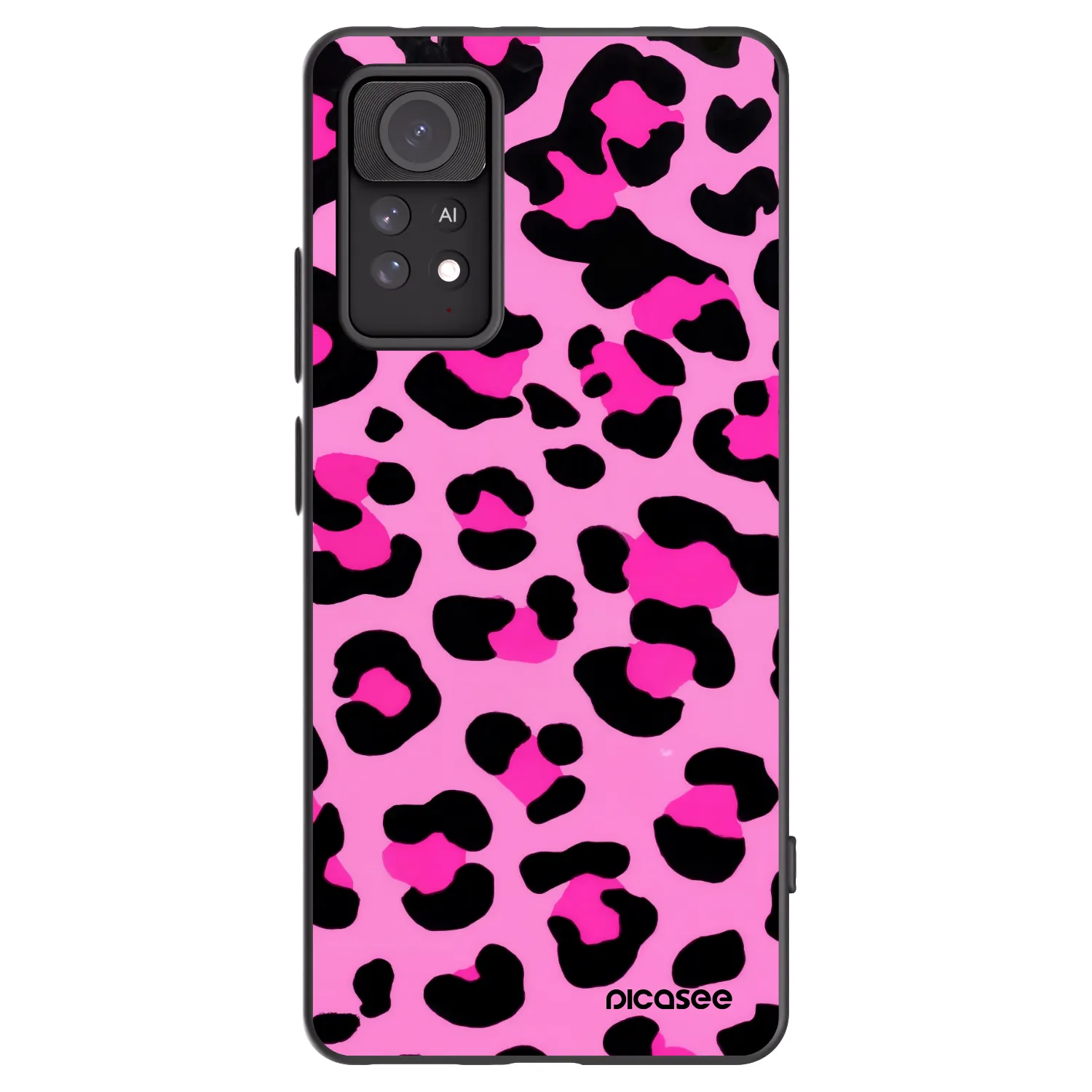 Picasee Xiaomi Redmi Note 11 Pro Hülle - Schwarzes Silikon - Pink Tiger
