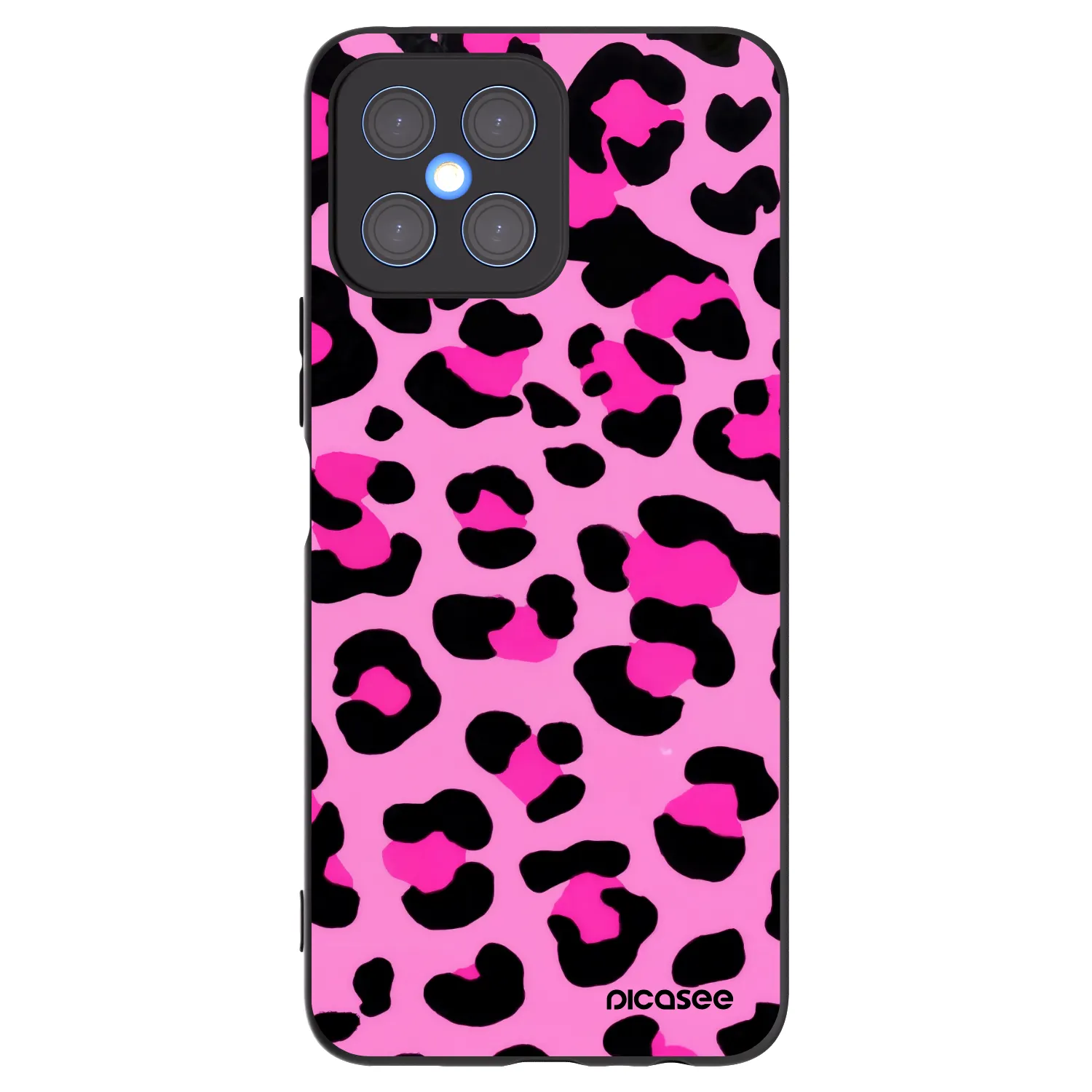Picasee Honor X8 4G Hülle - Schwarzes Silikon - Pink Tiger