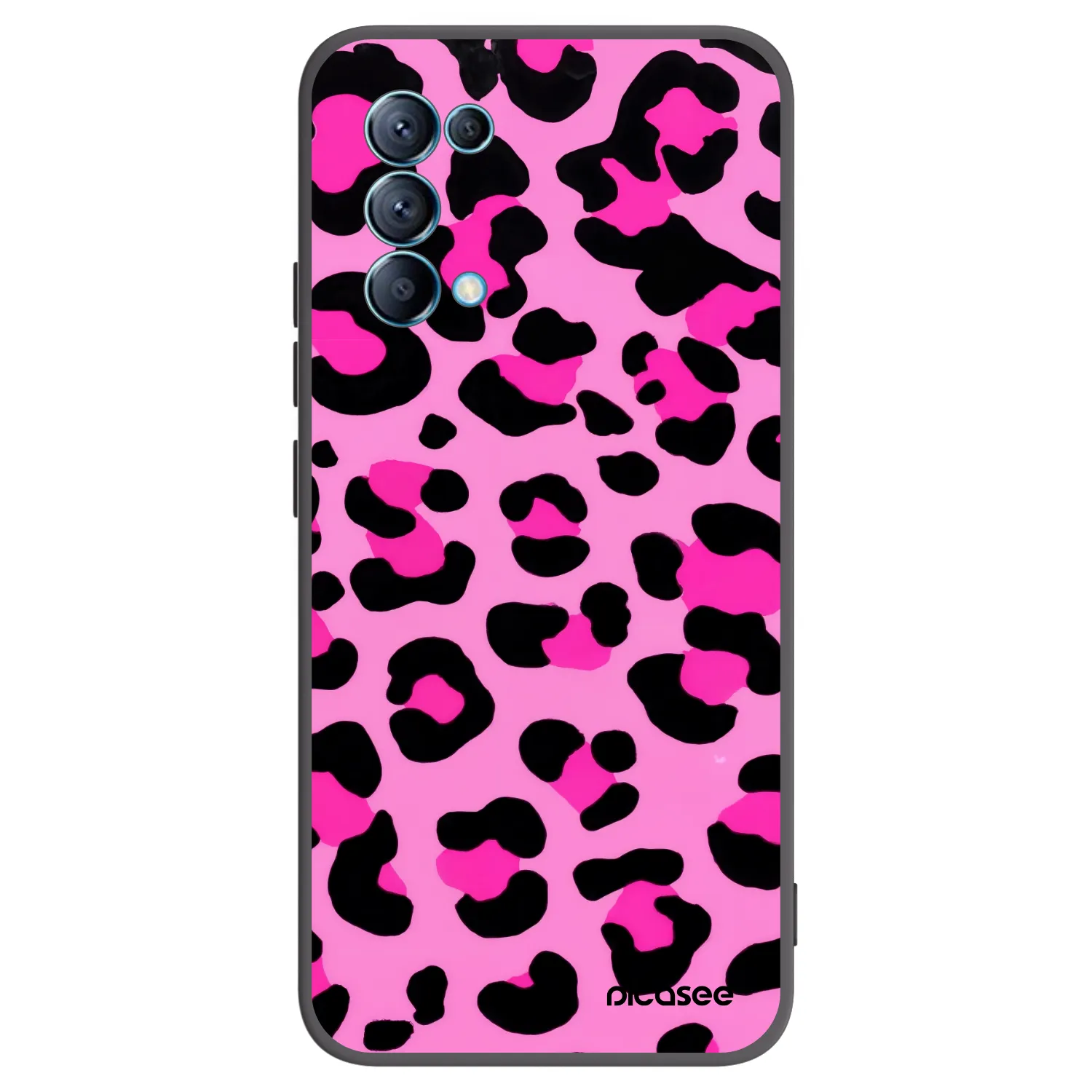 Picasee OPPO Reno 5 5G Hülle - Schwarzes Silikon - Pink Tiger