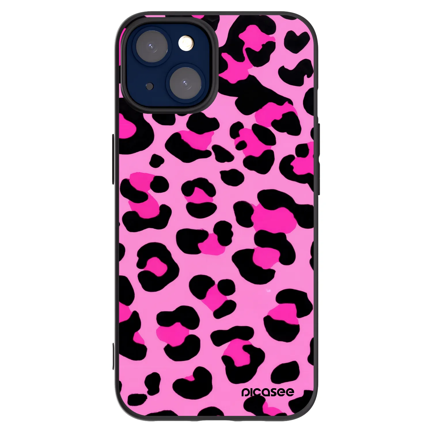Picasee Apple iPhone 14 Hülle - Schwarzes Silikon - Pink Tiger