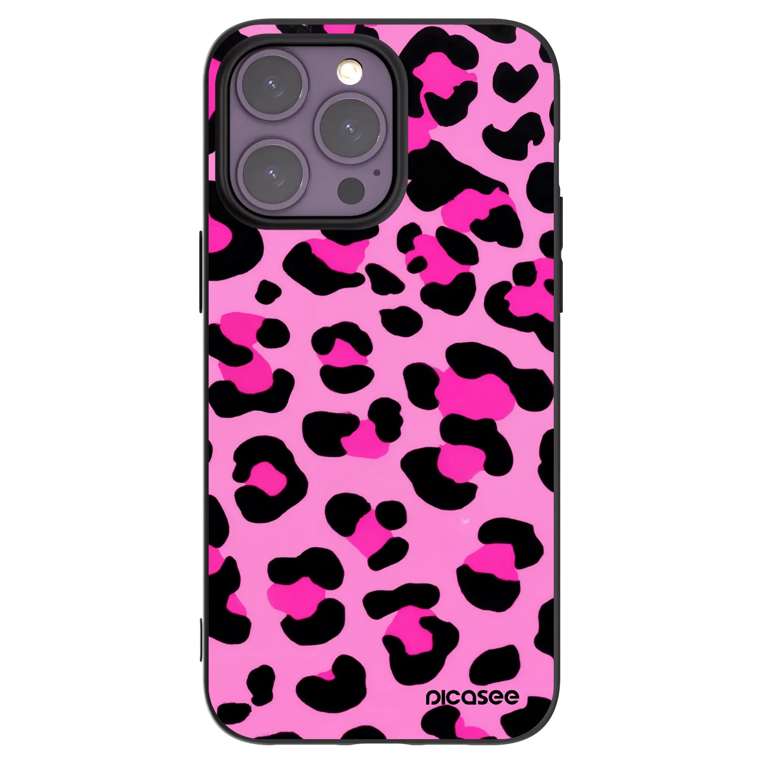 Picasee Apple iPhone 14 Pro Max Hülle - Schwarzes Silikon - Pink Tiger